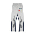 Gallery Dept. "DEPT." Tribal Star Graphic Contrast Panel Sweatpants - Heather Grey