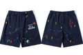 Gallery Dept. Paint Splatter French Terry Shorts - Dark Navy