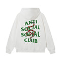 Anti Social Social Club Snake Green Logo Hoodie - White