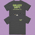 Gallery Dept. Striped Hollywood Logo Short Sleeve T-Shirt - Black/White