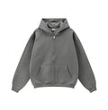 Kanye West-Inspired Heavyweight Fleece Zip-Up Hoodie – Grey