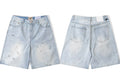 Gallery Dept. Paint Splatter Denim Shorts - Light Blue