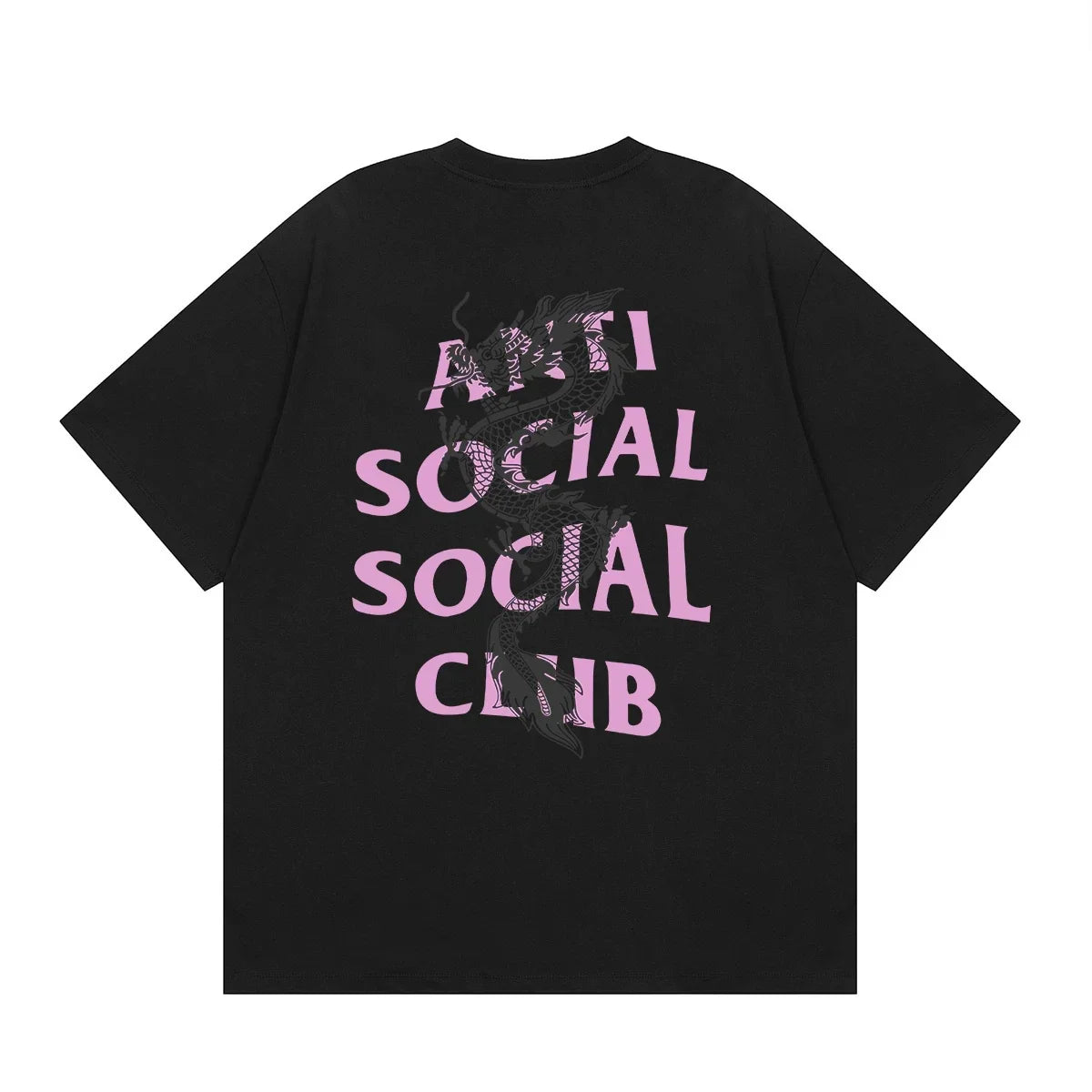 Anti Social Social Club Dragon Pink Logo T-Shirt - Black