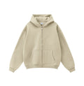 Kanye West-Inspired Heavyweight Fleece Zip-Up Hoodie – Sand
