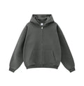 Kanye West-Inspired Heavyweight Fleece Zip-Up Hoodie – Dark Grey