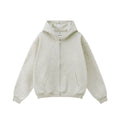 Kanye West-Inspired Heavyweight Fleece Zip-Up Hoodie – Oatmeal
