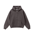Kanye West-Inspired Heavyweight Fleece Zip-Up Hoodie – Dark Brown