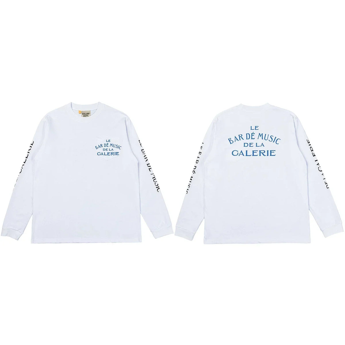 Gallery Dept. Le Bar De Music Sleeve Print Long Sleeve T-Shirt - White/Blue